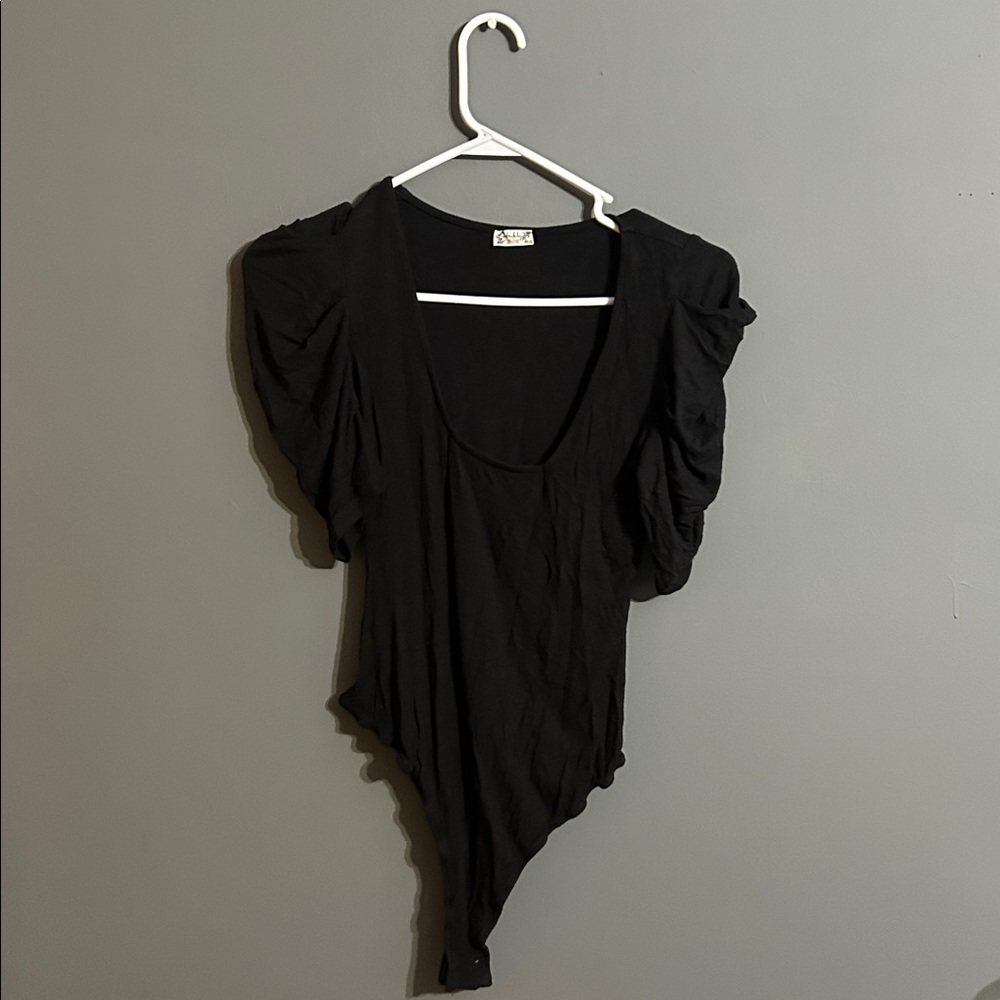 Free People Black Bodysuit